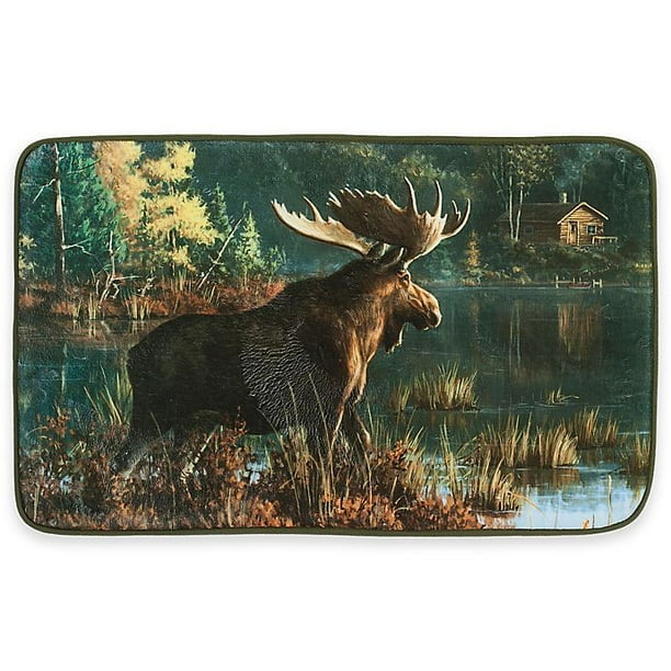 3 x 4 BLACK FOREST DECOR Moose Blossom Blue Rug 3 x 4 BLACK FOREST DECOR Moose Blossom Blue Rug